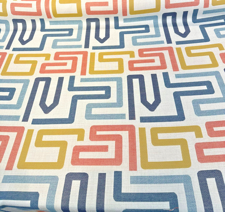 Sunbrella Labyrinth Fiesta Acrylic Fabric - Geometric Fiesta Pattern, 54" Width (1 Yard)