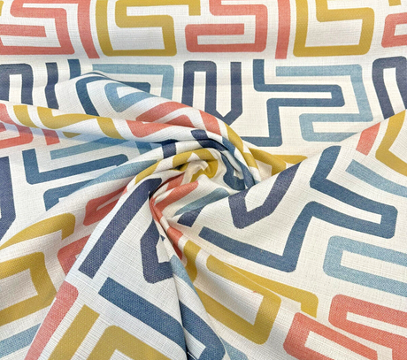 Sunbrella Labyrinth Fiesta Acrylic Fabric - Geometric Fiesta Pattern, 54" Width (1 Yard)