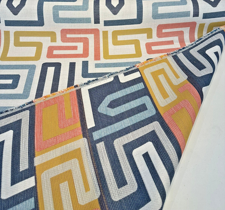 Sunbrella Labyrinth Fiesta Acrylic Fabric - Geometric Fiesta Pattern, 54" Width (1 Yard)