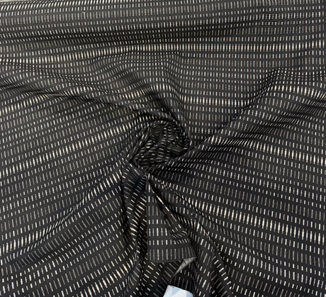Esti Onyx Black 44349-0024 Solution Dyed Acrylic Fabric - Black, Vertical Stripes, 54" Width (1 Yard)