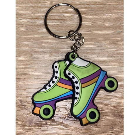 Roller Skate Pair Rubber Keychains | 11/2 inches, Soft rubber Polybagged