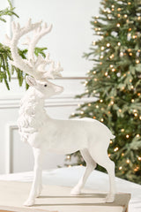 20.5" Resin Frozen Forest Flocked Deer