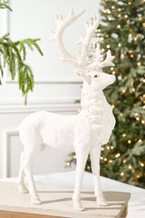 20.5" Resin Frozen Forest Flocked Deer