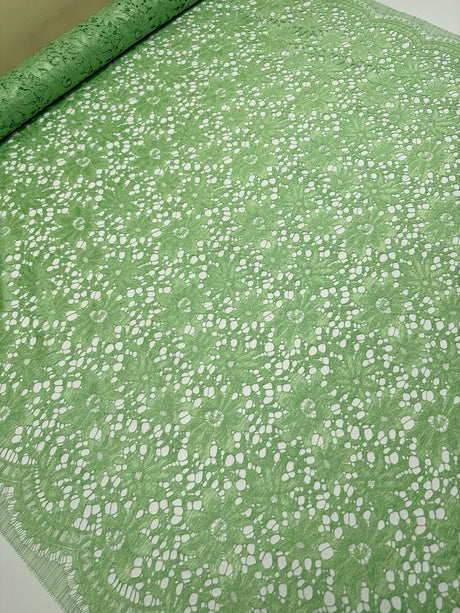 Polyester Lace Floral Green