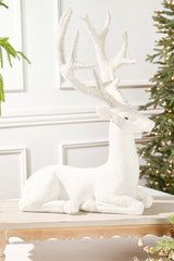 Resin Frozen Forest Flocked Deer