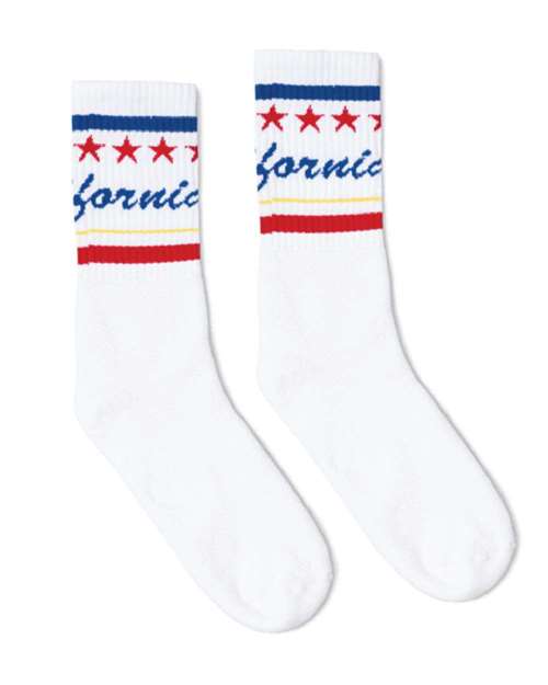 USA-Made Striped Crew Socks