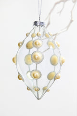 Glass Pearl Ornament 4 Inch Elegant Clear Christmas Tree Decor