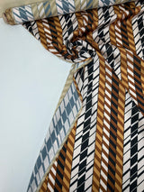 Polyester Sateen Printed Brown Black