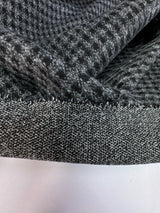 Acrylic Cotton Blend Jacquard Checked Gray Black