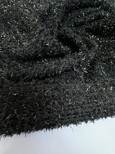 Black Lurex Polyester Knitted Fabric