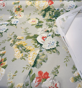 Waverly Alcea Poppy 100 Percent Cotton Fabric - Floral Print, Poppy Red, Dusk Blue, Fern, Golden, White, 54" Width (1 Yard)