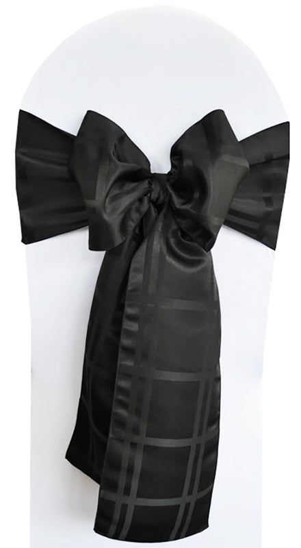 Plaid Jacquard Polyester Chair Sash Sample