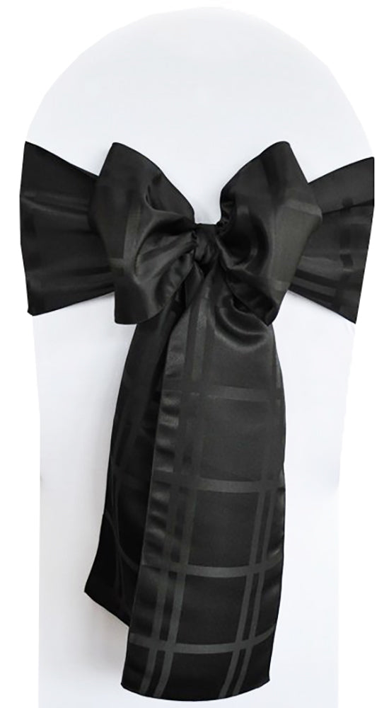 Plaid Jacquard Polyester Chair Sash Sample