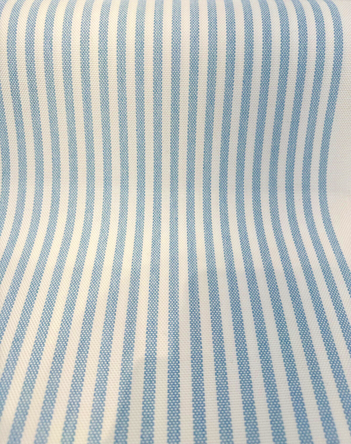 Sunbrella Two Tone Ticking Look Stripe Pool Blue Outdoor Fabric - Pool Blue Two-Tone Ticking Stripe, 54" Width (1 Yard)