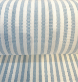Sunbrella Two Tone Ticking Look Stripe Pool Blue Outdoor Fabric - Pool Blue Two-Tone Ticking Stripe, 54" Width (1 Yard)