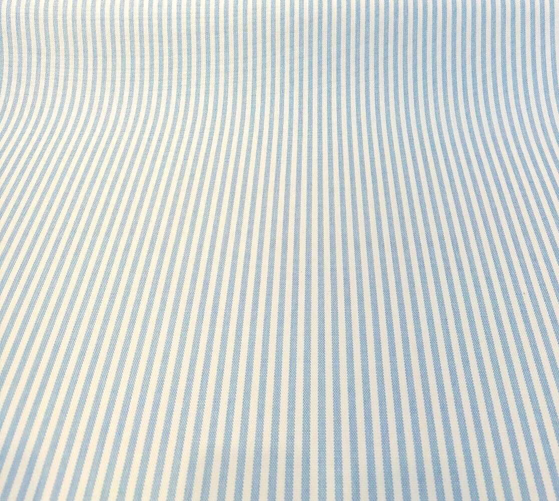 Sunbrella Two Tone Ticking Look Stripe Pool Blue Outdoor Fabric - Pool Blue Two-Tone Ticking Stripe, 54" Width (1 Yard)