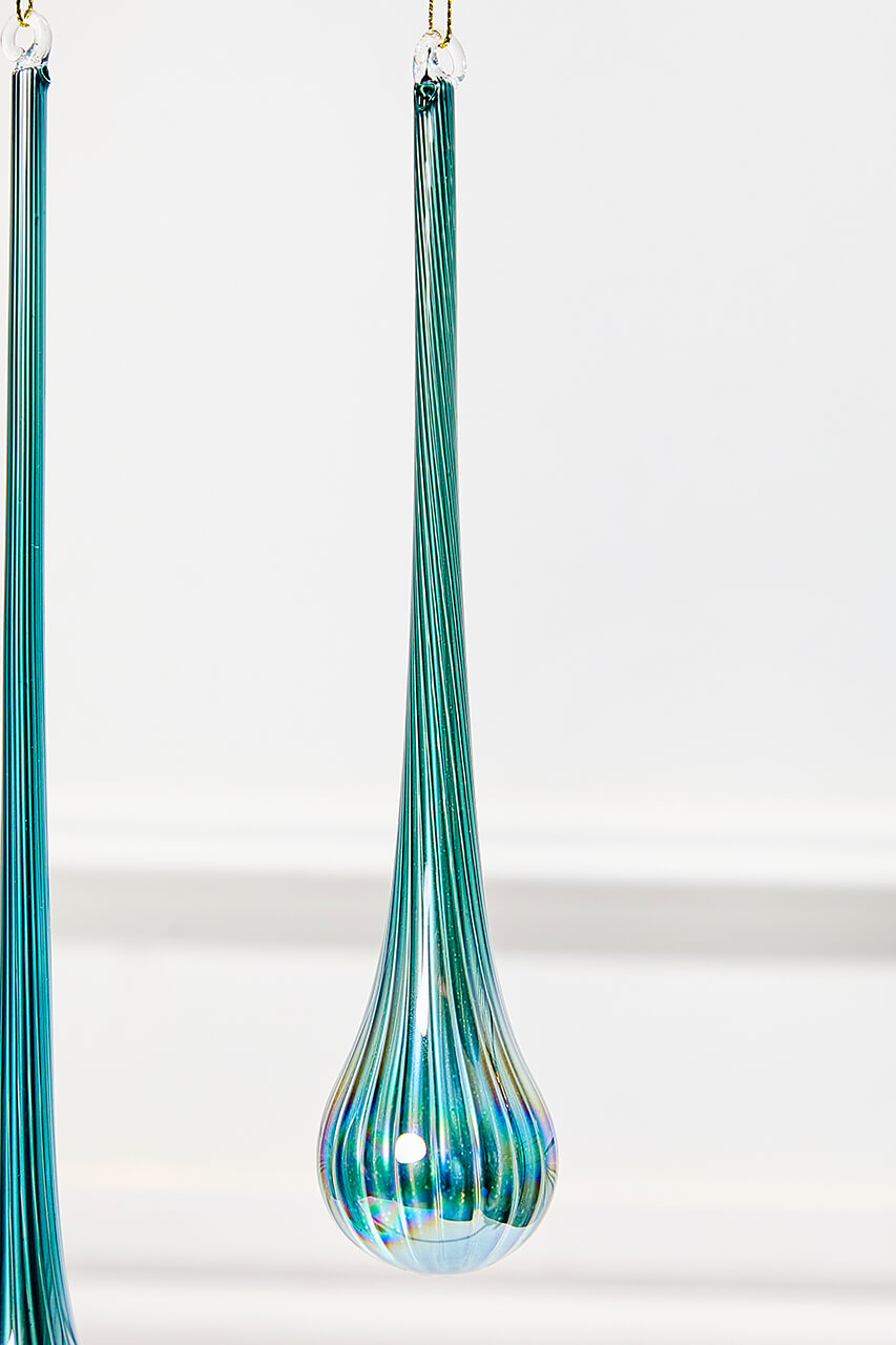 9" - 12" Blue Glass Drop Ornament