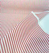 Sunbrella Two Tone Red Salsa Ticking Look Stripe Outdoor Upholstery Fabric - Salsa Red Ticking Look Stripe, 54" Width (1 Yard)