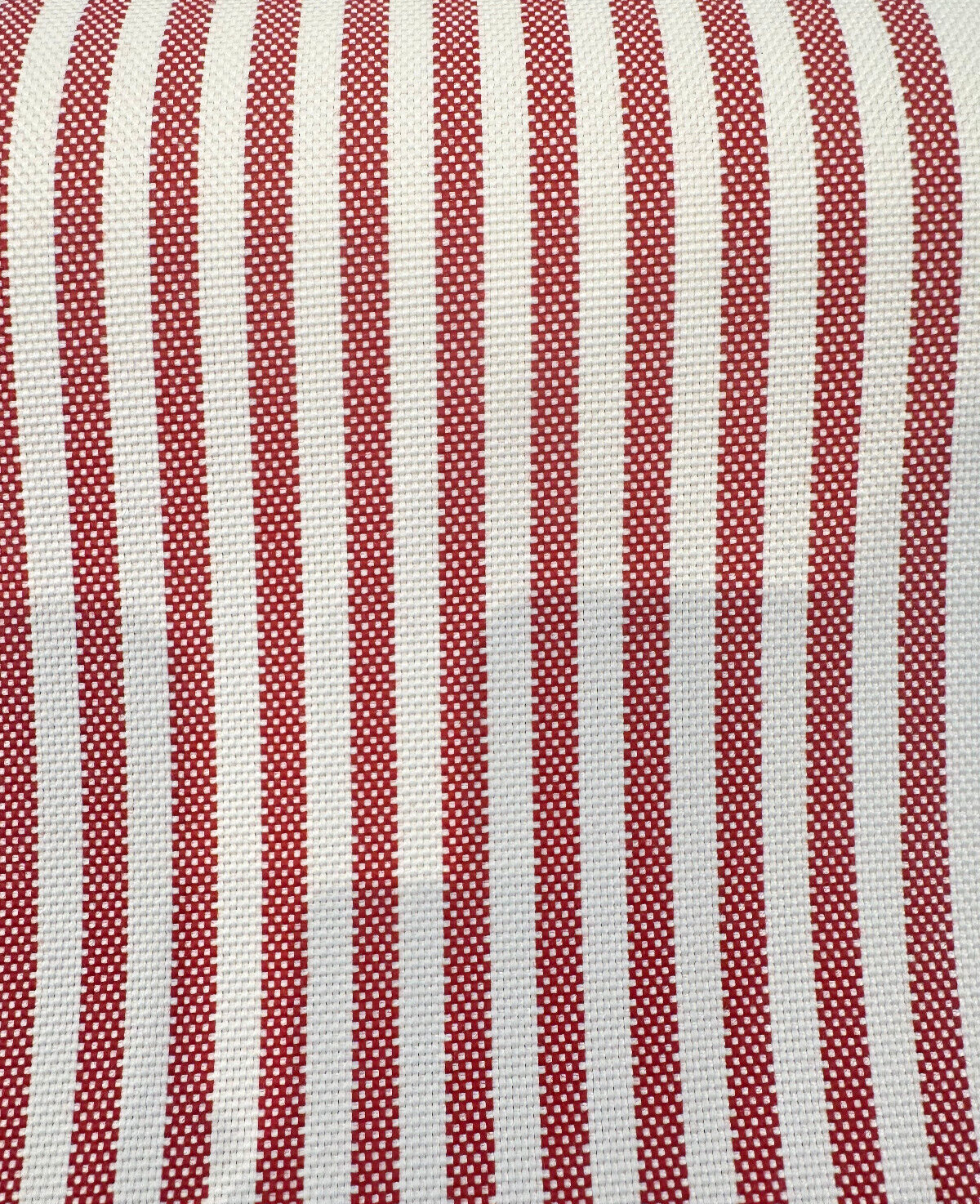 Sunbrella Two Tone Red Salsa Ticking Look Stripe Outdoor Upholstery Fabric - Salsa Red Ticking Look Stripe, 54" Width (1 Yard)