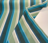 Sunbrella Beaming Lagoon Stripe 100 Percent Solution Dyed Acrylic Fabric - Lagoon Blue/Teal/Forest Green/Olive Green/Ivory Stripes, 54" Width (1 Yard)