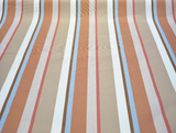 Sunbrella Beaming Mojave Stripe Solution Dyed Acrylic Fabric - Terracotta Red, Golden Yellow, Tan, Taupe, Ivory, Deep Brown Stripes, 54" Width (1 Yard)