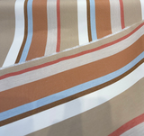 Sunbrella Beaming Mojave Stripe Solution Dyed Acrylic Fabric - Terracotta Red, Golden Yellow, Tan, Taupe, Ivory, Deep Brown Stripes, 54" Width (1 Yard)