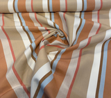 Sunbrella Beaming Mojave Stripe Solution Dyed Acrylic Fabric - Terracotta Red, Golden Yellow, Tan, Taupe, Ivory, Deep Brown Stripes, 54" Width (1 Yard)