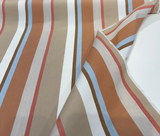 Sunbrella Beaming Mojave Stripe Solution Dyed Acrylic Fabric - Terracotta Red, Golden Yellow, Tan, Taupe, Ivory, Deep Brown Stripes, 54" Width (1 Yard)