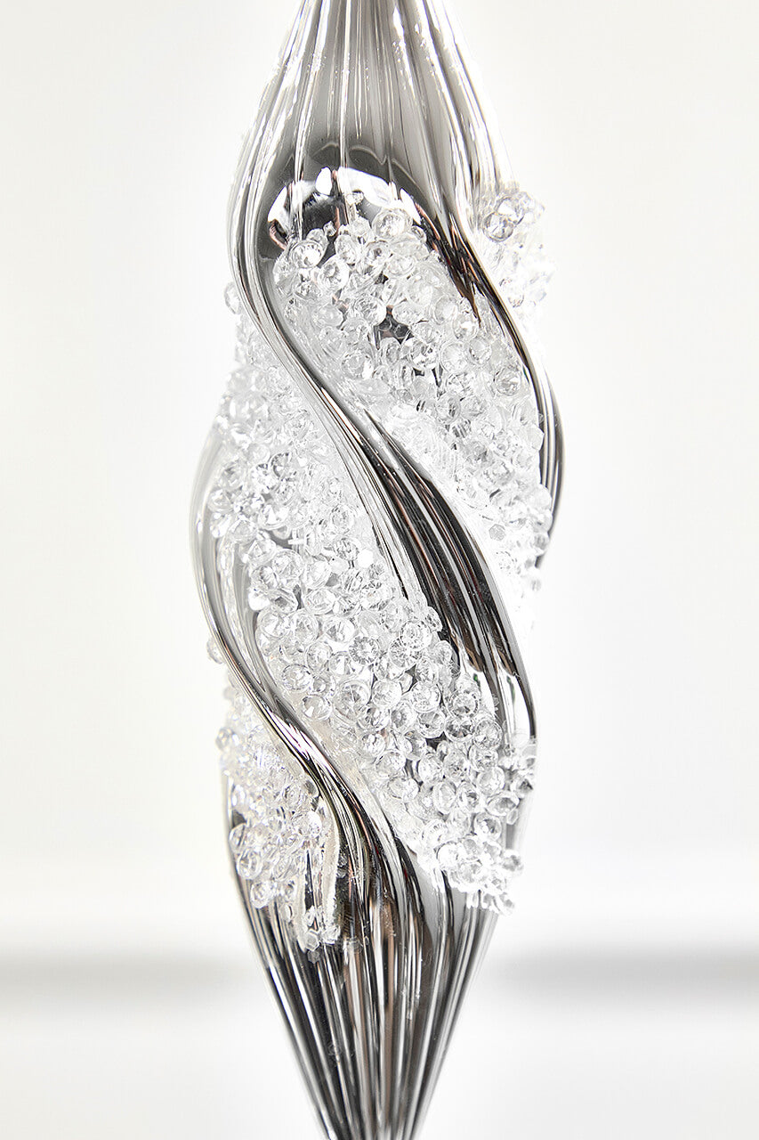7"- 8" Silver Glass Drop Ornament