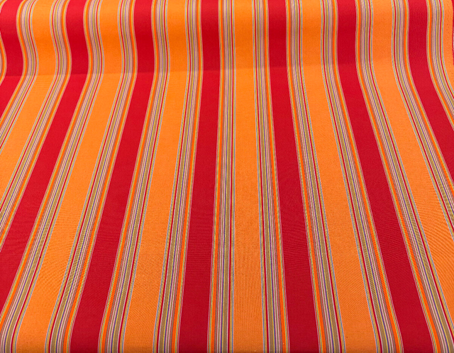 Sunbrella Bravada Salsa Acrylic Fabric - Salsa Stripe, 54" Width, 5601-0000 (1 Yard)