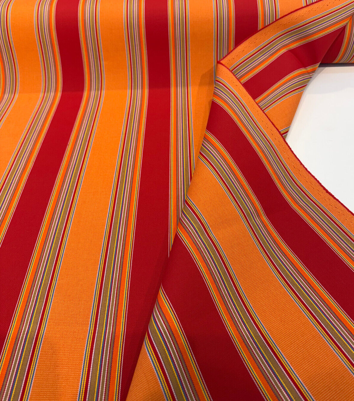 Sunbrella Bravada Salsa Acrylic Fabric - Salsa Stripe, 54" Width, 5601-0000 (1 Yard)