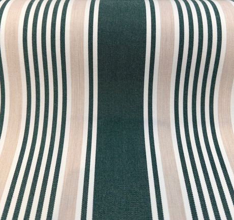 Aspen Green Stripe 100 Percent Solution Dyed Acrylic Fabric - Green, Beige, Ivory Stripes, 54" Width (1 Yard)