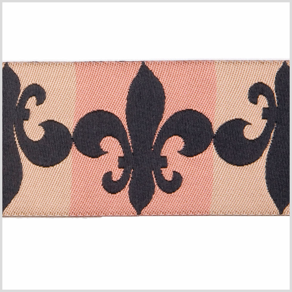1.5" Rust Combo/Black French Jacquard Ribbon