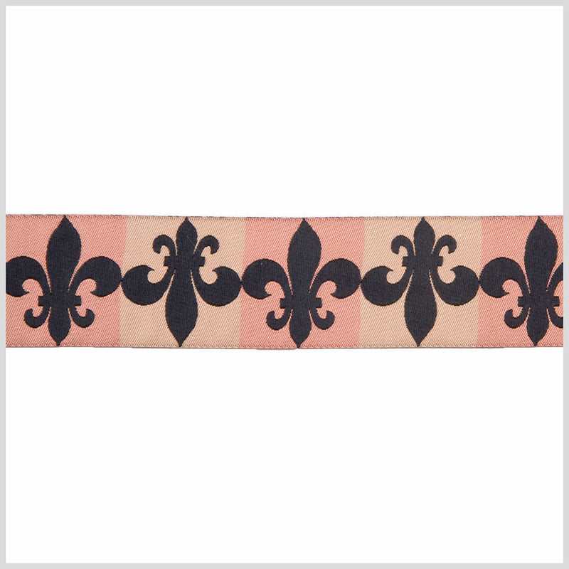 1.5" Rust Combo/Black French Jacquard Ribbon