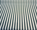 Sunbrella Mason Forest Green Acrylic Fabric - Forest Green And White Stripe, 54" Width (1 Yard)