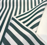 Sunbrella Mason Forest Green Acrylic Fabric - Forest Green And White Stripe, 54" Width (1 Yard)