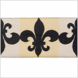 1.5" Cream/Black French Jacquard Ribbon