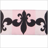 1.5" Baby Pink/Black French Jacquard Ribbon