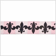 1.5" Baby Pink/Black French Jacquard Ribbon