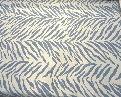 Sunbrella Veranda Sky Blue Reversible Outdoor Performance Acrylic Fabric - Sky Blue And White Zebra Pattern, 54" Width (By The Yard)