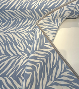 Sunbrella Veranda Sky Blue Reversible Outdoor Performance Acrylic Fabric - Sky Blue And White Zebra Pattern, 54" Width (By The Yard)