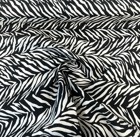 Sunbrella Veranda Black Reversible Outdoor Performance Acrylic Fabric - Black And White Zebra-Like Pattern, 54" Width (By The Yard)
