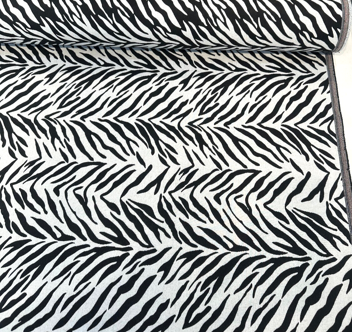 Sunbrella Veranda Black Reversible Outdoor Performance Acrylic Fabric - Black And White Zebra-Like Pattern, 54" Width (By The Yard)