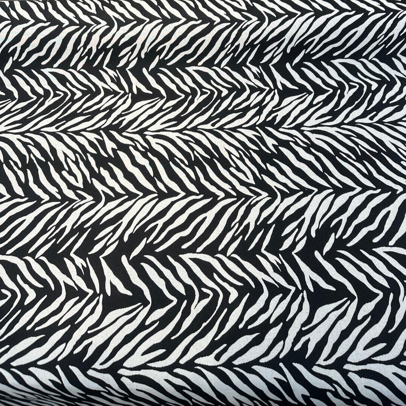 Sunbrella Veranda Black Reversible Outdoor Performance Acrylic Fabric - Black And White Zebra-Like Pattern, 54" Width (By The Yard)