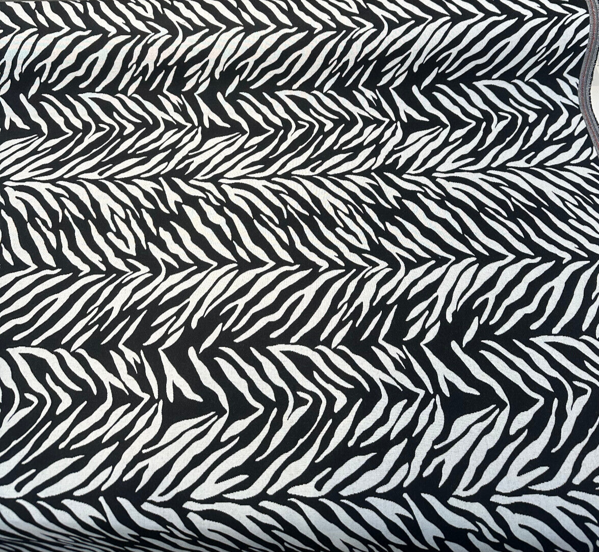 Sunbrella Veranda Black Reversible Outdoor Performance Acrylic Fabric - Black And White Zebra-Like Pattern, 54" Width (By The Yard)