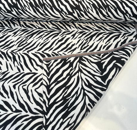 Sunbrella Veranda Black Reversible Outdoor Performance Acrylic Fabric - Black And White Zebra-Like Pattern, 54" Width (By The Yard)