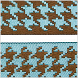 1.5" Brown/Turquoise French Jacquard Ribbon