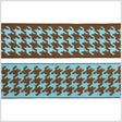 1.5" Brown/Turquoise French Jacquard Ribbon