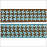 1.5" Brown/Turquoise French Jacquard Ribbon
