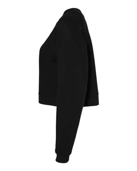 Image 1: Women's Crop Raglan Fleece CrewneckImage 2: Cropped raglan sleeve sweatshirt designImage 3: Soft fleece women's crewneckImage 4: Blank crop sweatshirt for printingImage 5: Trendy women's casual apparelImage 6: Comfortable cropped fleece top